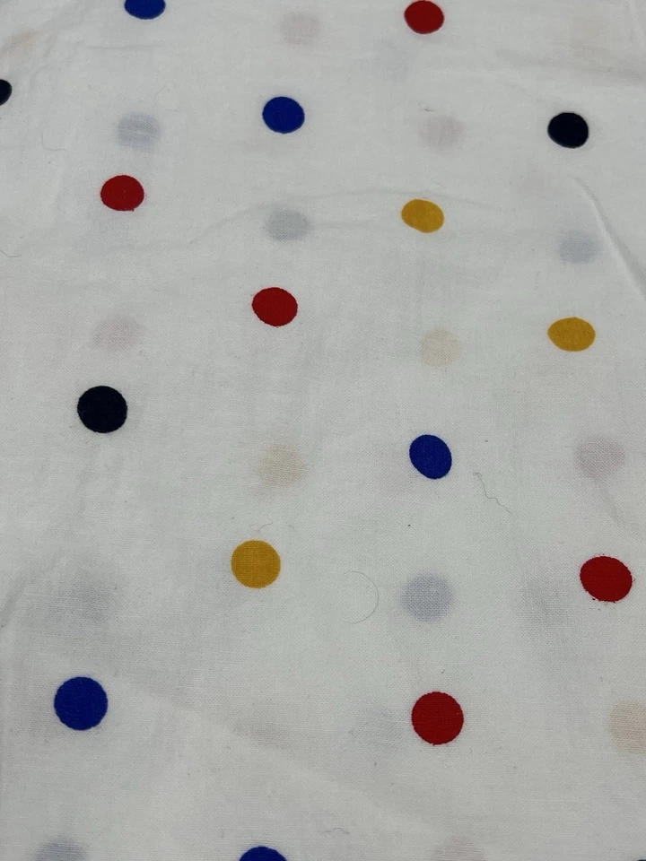 White with Colored Polka Dot Cotton Fabric 3.75 yards 58" Wide Unbranded - Image 2 of 4