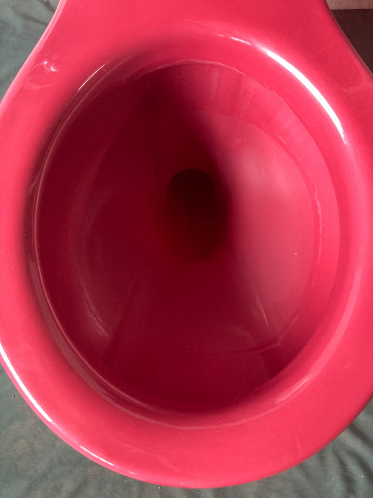 Vtg Mid Century Burgundy T'ang Red Porcelain Toilet Standard Round Bowl 336-25E