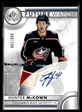 2023-24 SP Authentic Hunter McKown Rookie Auto 981/999 Columbus Blue Jackets