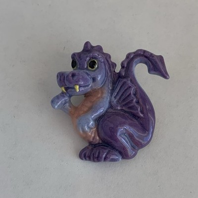 Renaker Brazer Storybook Baby Dragon Pin Brooch Purple Made In USA