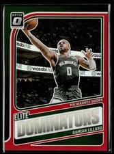 2024-25 Donruss Optic Elite Dominators Red Damian Lillard 69/99 Milwaukee Bucks