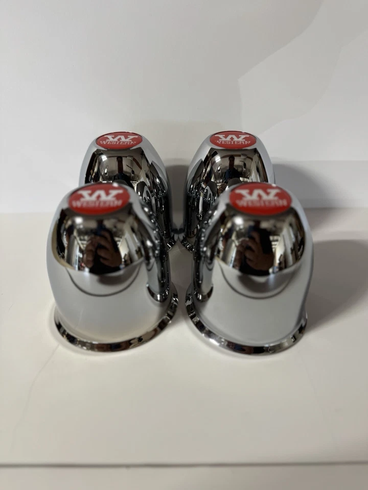 KIT DE 4 TAPAS CENTRALES DE PLÁSTICO EMPUJAR RUEDAS WESTERN 3 1/4 OD Foto 2 de 4