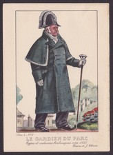 BELGIUM, Vintage postcard, Brabancon costumes 1835, Le gardien du parc