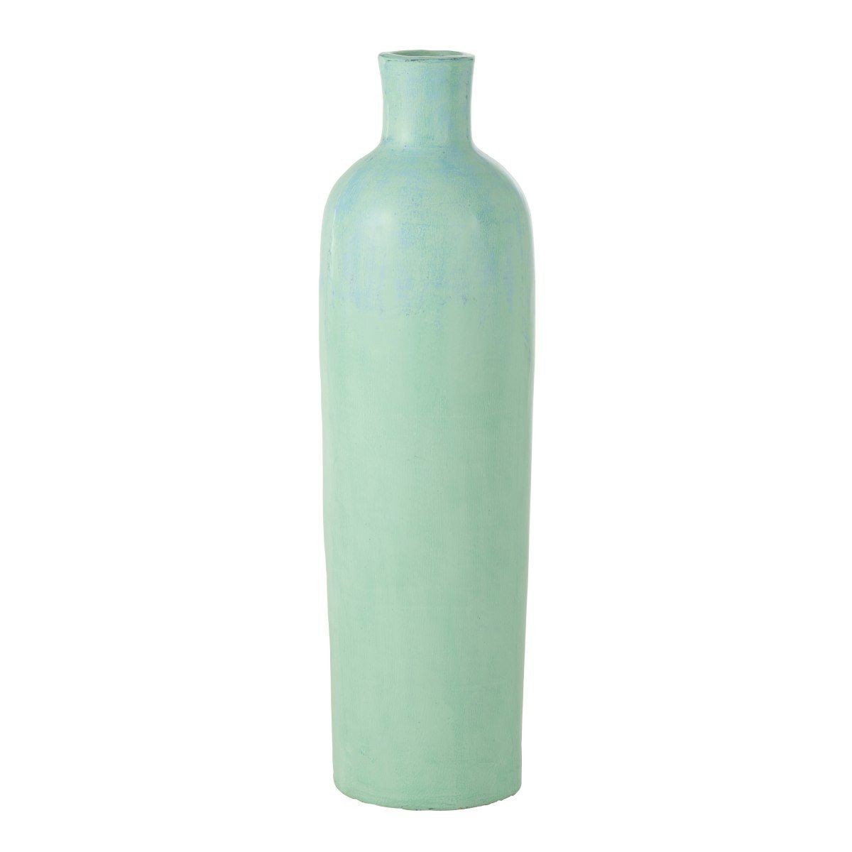 Vase bouteille bleu 100cm Justine pour habiller un angle de mur vide