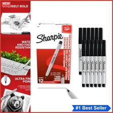 Permanent Markers Ultra Fine Tip Black 12 Count Quick Drying Fade Resistant Ink