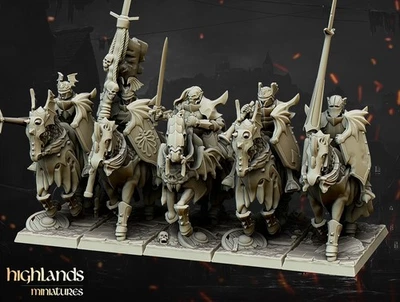 HIGHLAND MINIATURES Blood Knights x10- Highlands Miniatures - Undead Vampire - Cavalry - 28mm 32mm