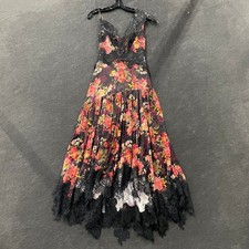 BHLDN Evelyn Lace V-Neck High-Low Midi Dress Women's Size XS Pink/Rose