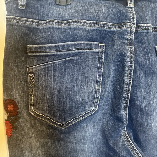 John Mark Embroidered Denim Pants Jeans Size 16 Raw Hem - Picture 10 of 20