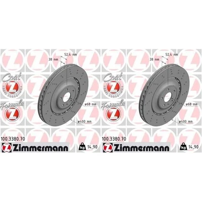 2x ZIMMERMANN FORMULA Z Disques de Frein 400 mm Percés Avant Audi A6 A7 - Photo 1/2