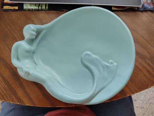 Van Briggle Ming Blue Turquoise Mermaid Tray