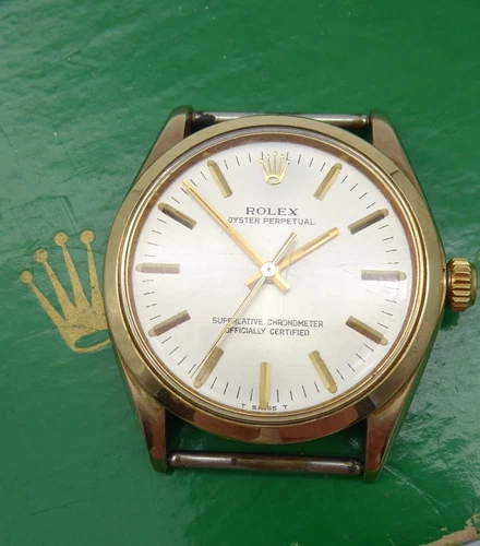 SMART VINTAGE MENS 9CT GOLD ROLEX OYSTER PERPETUAL REF. 1002 WRISTWATCH 1963