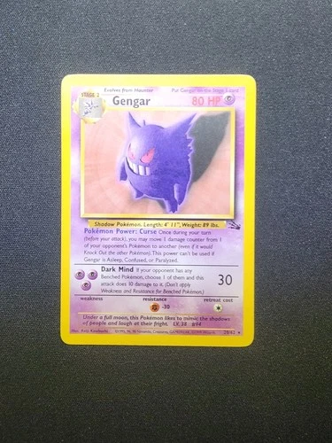 Gengar 20/62 1999 Pokemon - Fossil Set Non Holo - NM  *CLEAN*