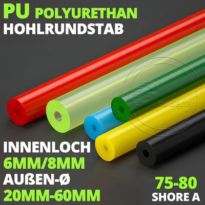 Polyurethan-Stab Stange PU Hohlrundstab Ø 20mm-60mm Hohlstab 75-80 Shore A - Bild 1 von 4