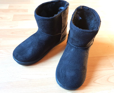 Mädchen Knöchelschuh gr.35 Schwarz, Stoffart,  innen Fell gefüttert