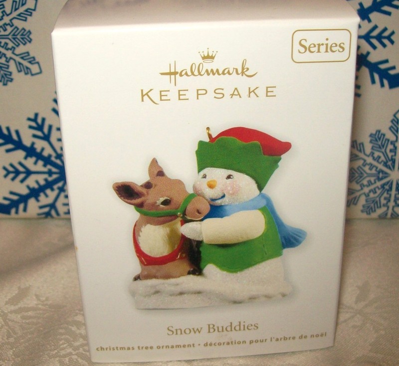 HALLMARK SNOW BUDDIES #14 SERIES 2011 CHRISTMAS ORNAMENTS SNOWMAN AND REINDEER