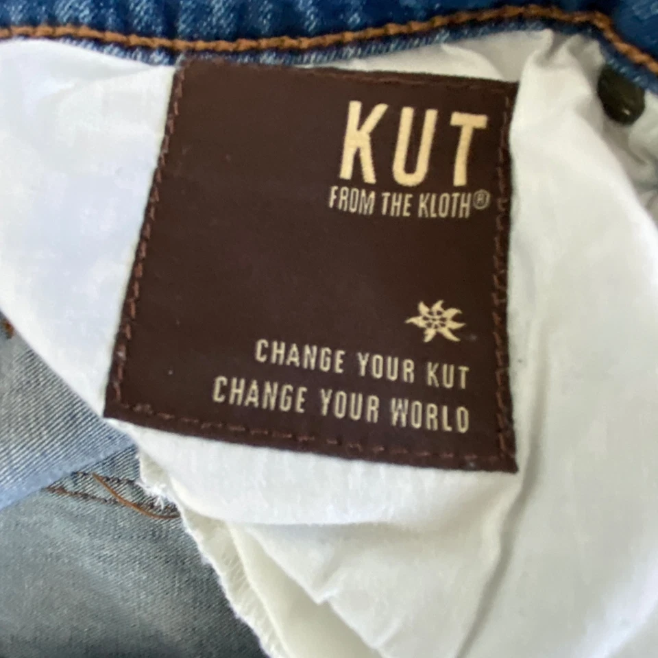 Kut From The Kloth Ankle Skinny Blue Jeans Distressed Size 16 Style SP040ME4 - Image 4 of 4