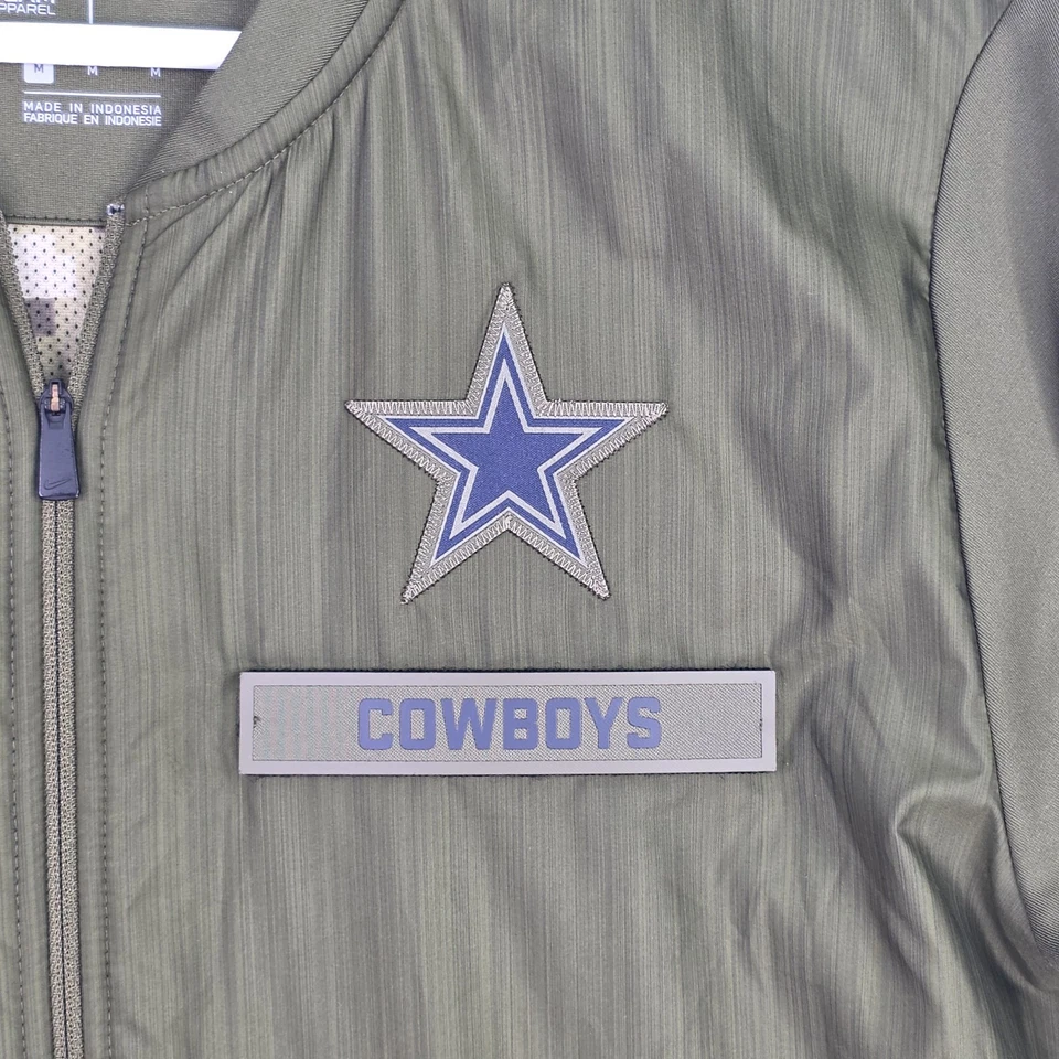 Dallas Cowboys Jacket Windbreaker Nike Salute to Service Full Zip Men's Medium - Image 3 of 4