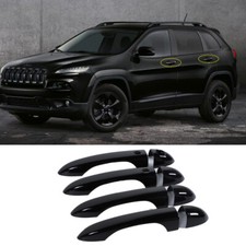 Black Door Handle Cover Trim Accessories For Jeep Cherokee 2014 Compass 17 8pc