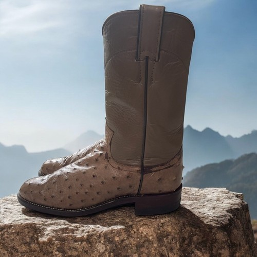 Justin Damen Straußenmuster Westernstiefel Leder Cowboy 4,5 C exotisch Rodeo Ranch