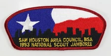 Vintage 1993 Sam Houston Jamboree Maroon Boy Scout BSA CSP Shoulder Patch