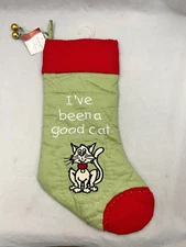 C&F Enterprises I've Been A Good Cat Quilted CHRISTMAS STOCKING Fast Ship!
