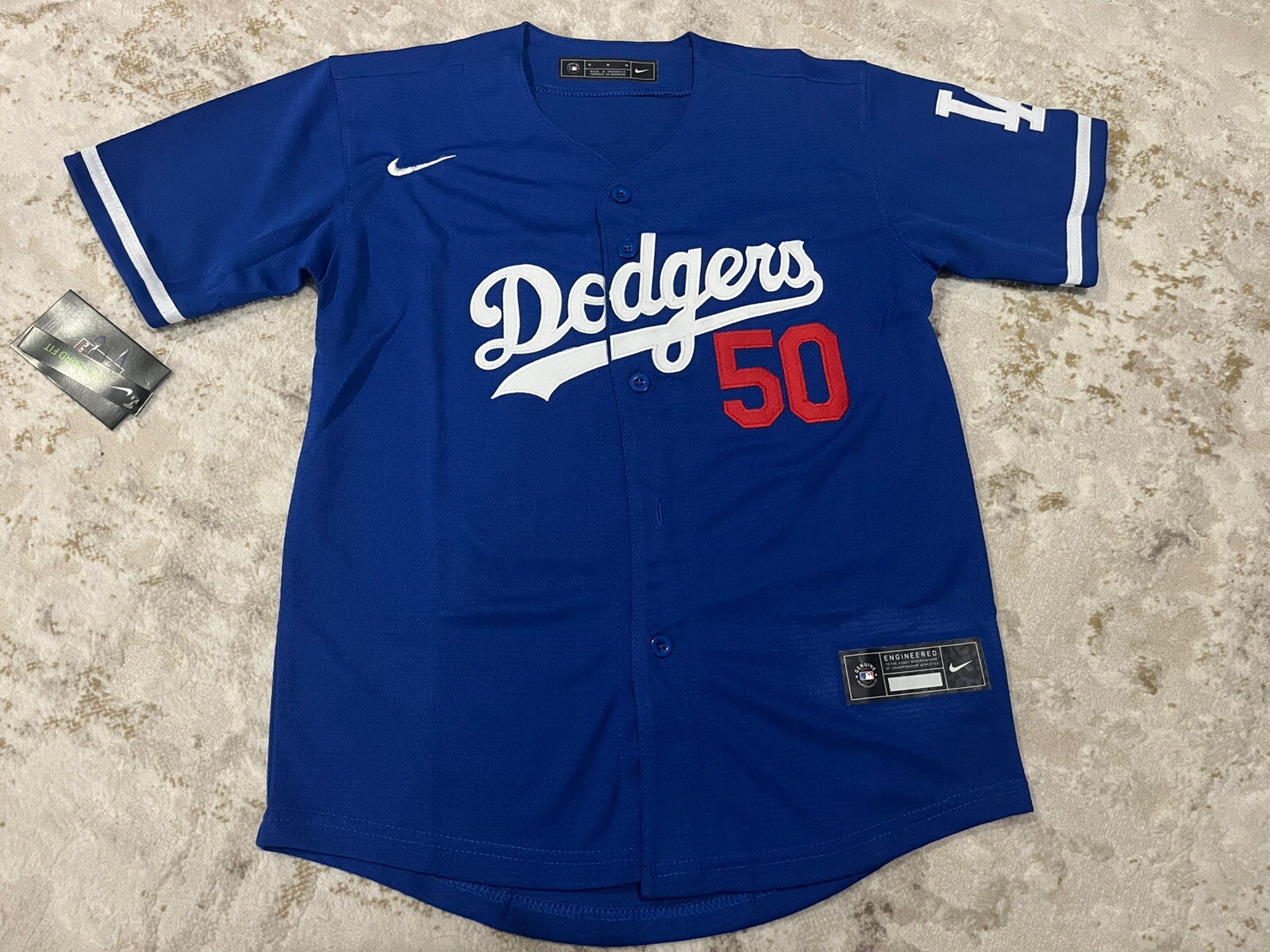 Youth L Angeles Dodgers #50 Mookie Betts Baseball Jersey / Size Youth M