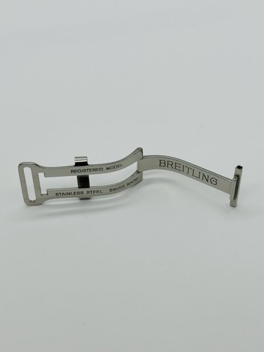 Breitling Deployment Folding Clasp 18mm / 17mm Stainless Steel Swiss - Picture 2 of 4