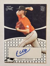 GARRETT BAUMANN 2022 Leaf Perfect Game Showcase JUST MINORS AUTO NAVY #d 3/6