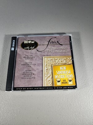 Behr Premium Plus With Style Faux Finishing Techniques CD-ROM Decorate Paint DIY