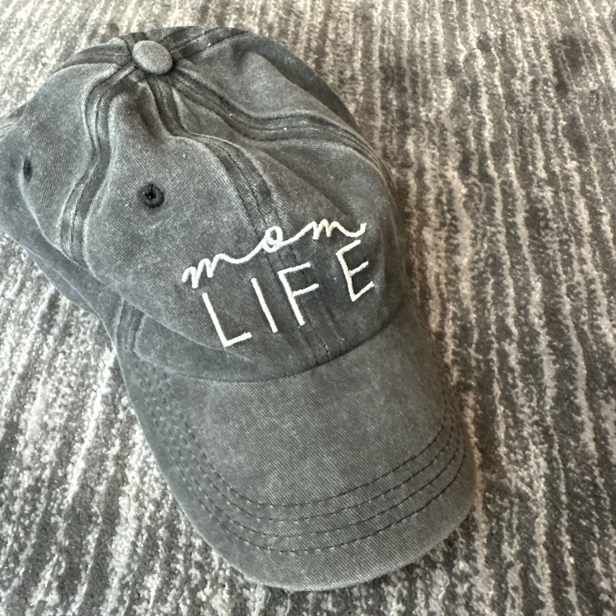 #Momlife Baseball Cap – Adjustable Cotton Hat MOMLIFE Hat Cap Strap Back Blue Mom Life Cotton Adjustable  main image 3