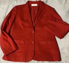 Vintage Pendleton Wool Blazer Jacket Women s Bright Red Classic Satin Lined USA