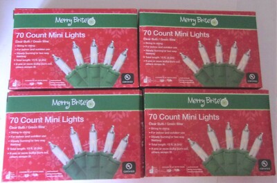 8 Boxes MERRY BRITE 560 Count Mini Lights Clear Bulb Christmas/Party/Wedding NEW