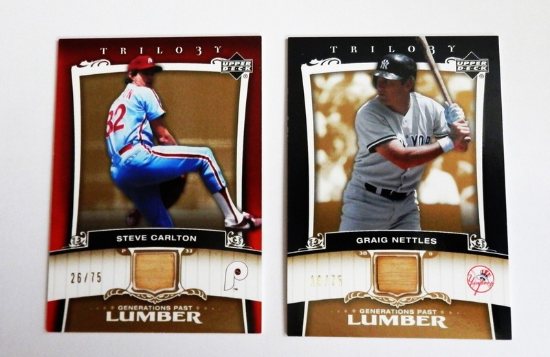 2005 UPPER DECK TRILOGY GENERATIONS PAST LUMBER CARLTON 26-75 AND NETTLES 16-75