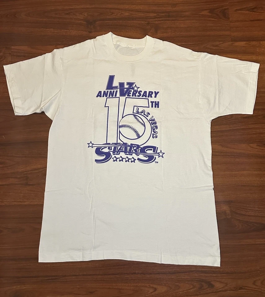 Vtg 1993 Little Caesars Promo Las Vegas Stars 15th Anniversary Baseball T Shirt - Image 2 of 4