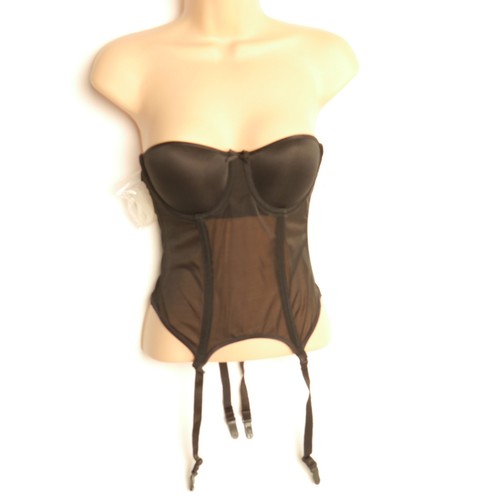 Va Bien Basque Black Suspender Multiway Strapless Clear Strap Option RRP £45 - Picture 6 of 6