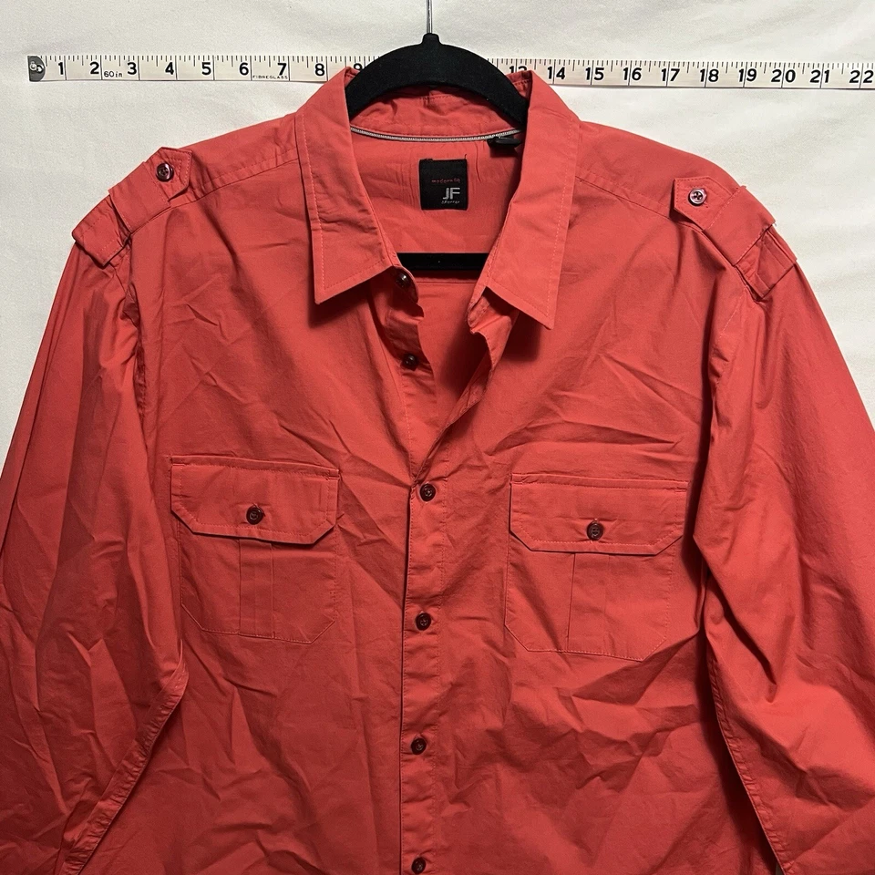 Camisa de vestir de manga larga para hombre JF J Ferrar XL 17-17,5 cuello botón delantero Foto 4 de 4