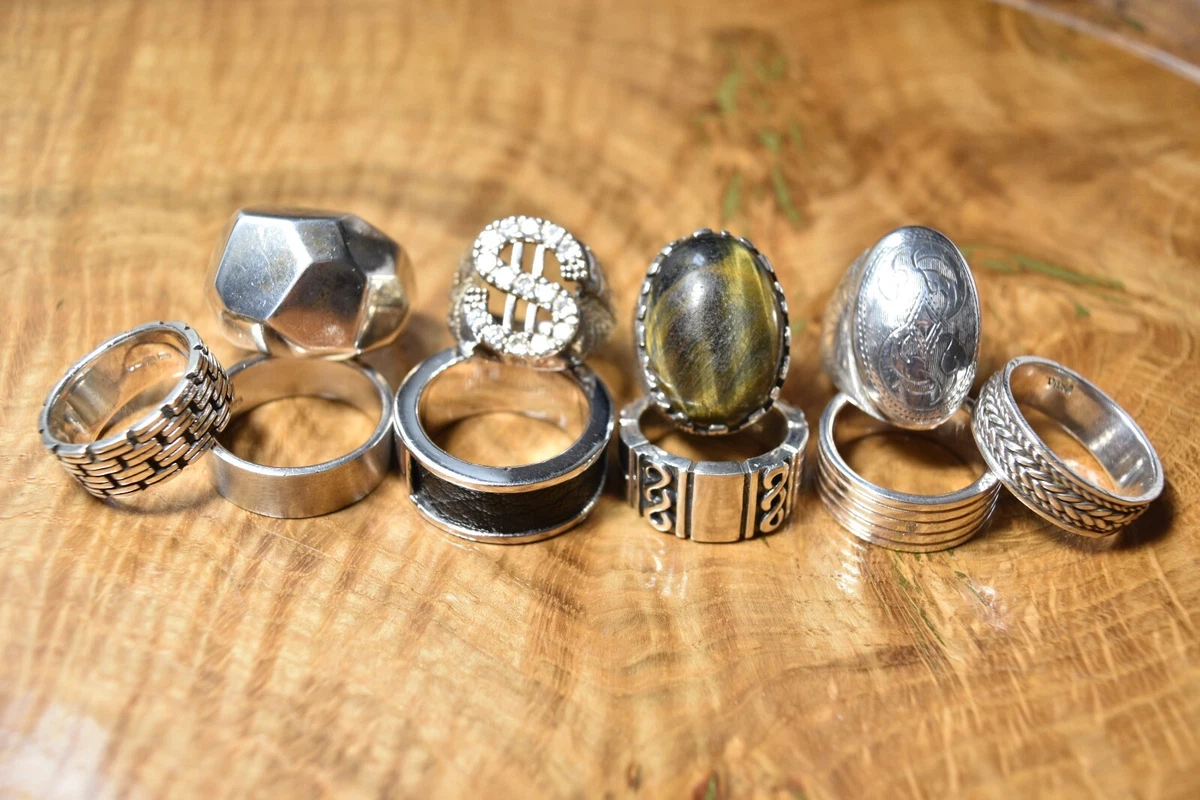 Mens silver rings ebay discount