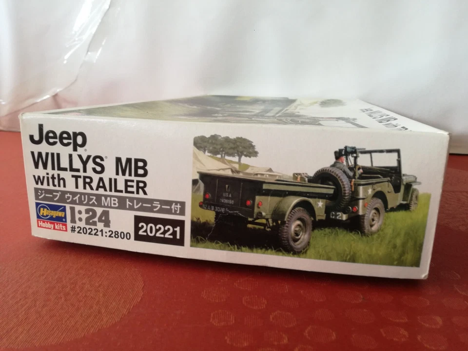 Hasegawa 20221 1/24 Willys MB Jeep w/Trailer - KIT 1/24 - Immagine 3 di 4