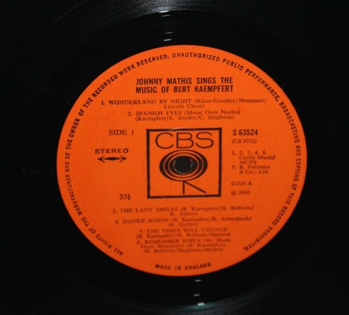 Johnny Mathis Sings The Music Of Bert Kaempfert - 1969 Vinyl LP - CBS S 63524 - Picture 5 of 7