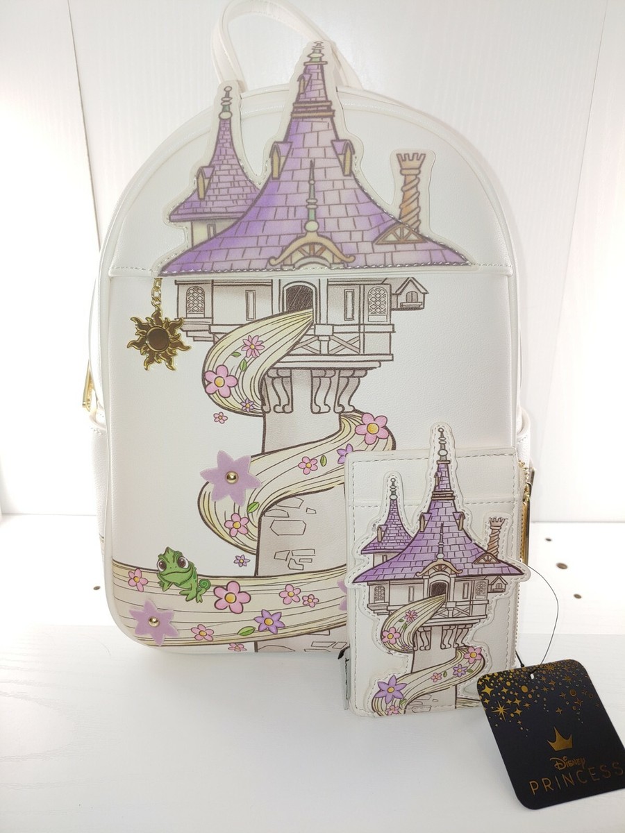 Loungefly Disney Tangled Tower Backpack And Card Holder New  display picture 2
