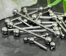 1pc Internally Threaded Solid Implant Grade Titanium Barbell Tongue Nipple Ring