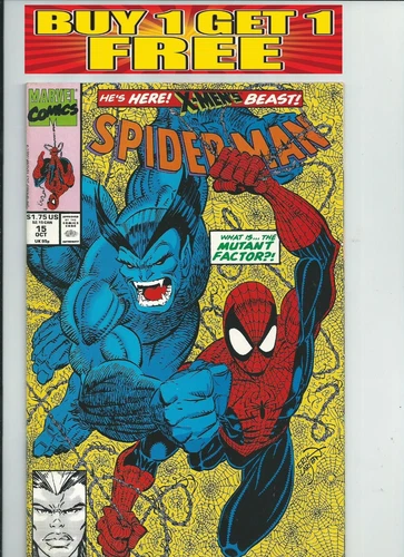 Spider-Man #23 (Marvel Comics October 1991) The Beast X-Men Team Up