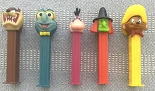Pez LOT (5) W/Feet - Taz, Gonzo, WITCH, Speedy and Dino - Great Shape - 3 Piece 