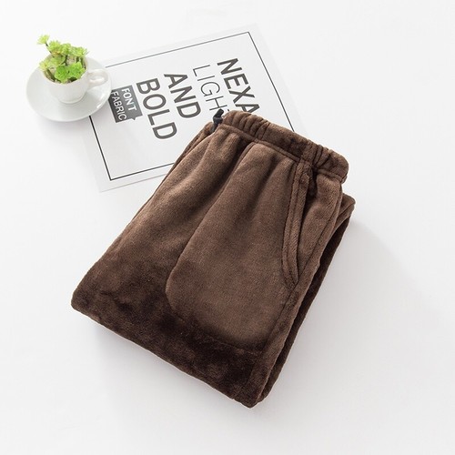 Mens Thick Flannel Loose PJ Pants Home Straight Pajama Pants Warm Nightwear - Picture 18 of 19