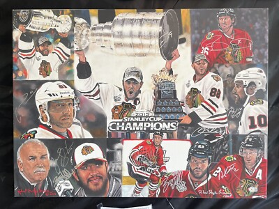 2013 Chicago Blackhawks 11 Signatures Robert Stephen Simon Giclee BAS Toews Kane