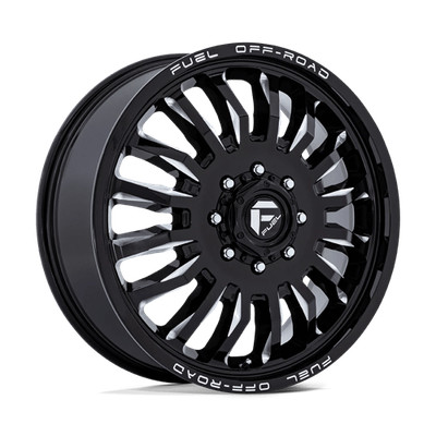 20X8.25 Fuel 1PC D868 ARC DUALLY 8X200 -227MM GLOSS BLACK MILLED