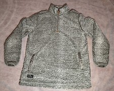 Simply Southern Women's Medium Gray 1/4 Zip Sherpa Pullover Sweatshirt