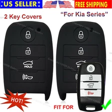  2x 4B Silicone Smart Case Rubber Cover Skin Entry Fob Remote Holder for Kia Key