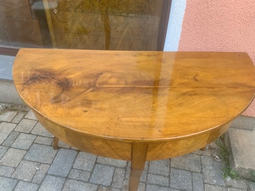 Demi Lune in Nussbaum um 1820 - Bild 2 von 24