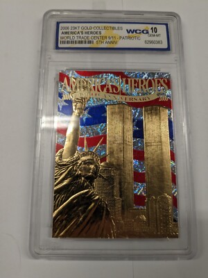 2006 World Trade Center 9/11 23kt Gold Card 5th Ann. WCG 10 WTC Rare Blue Center